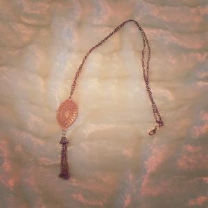 Long rose gold necklace
